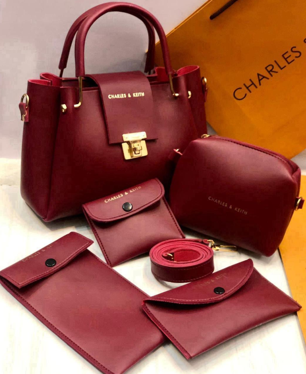 Charles & Keith 6-in-1 Premium Handbag Set – Elegant & Versatile