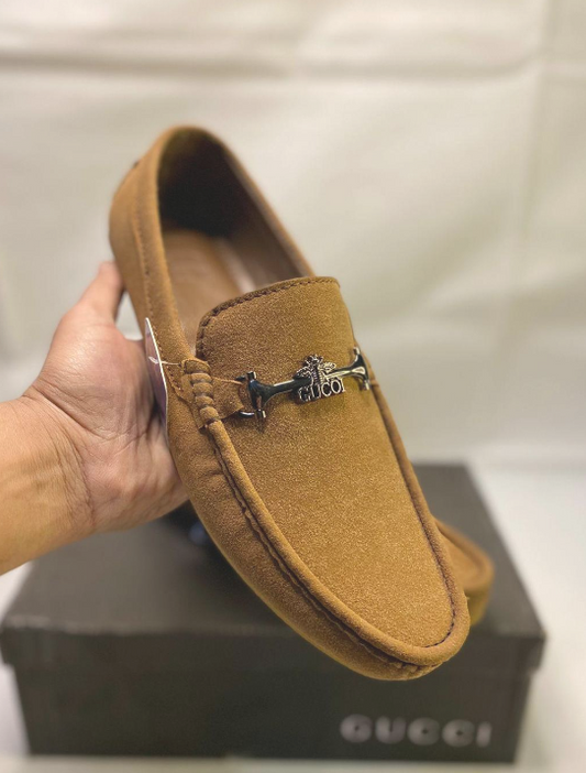 Men's Mustard Suede Loafers – Premium Fancy Slip-On Shoes